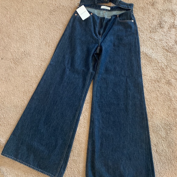 💎 Valentino Detached Waistband Wide-Leg Denim Jeans – Size 27 (Fits US 4–6) - Picture 10 of 15